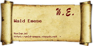 Wald Emese névjegykártya
